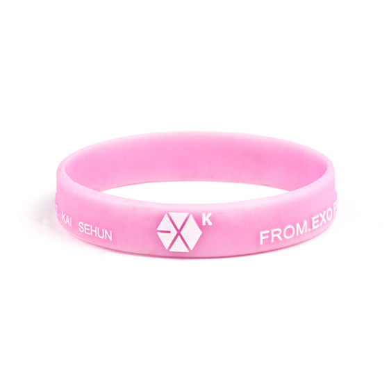 Силиконовый браслет EXO-K Name Pink Ver. / EXO