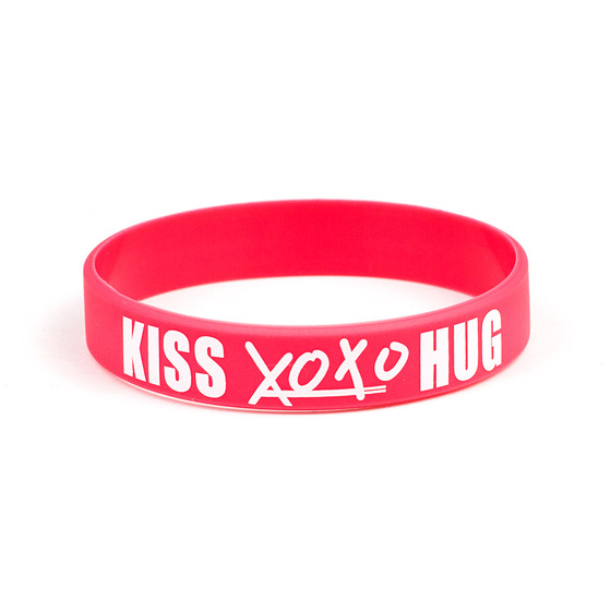 Силиконовый браслет EXO XOXO Kiss & Hug Logotype Dark Pink Ver. / EXO