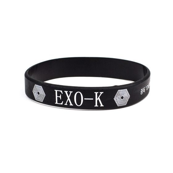 Силиконовый браслет EXO-M and EXO-K Overdose Black Logotype Ver. / EXO